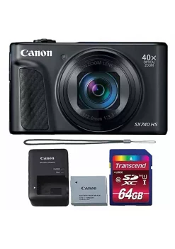 Budget ✔️ Canon Powershot Sx740 Hs Digital Camera (black) + 64gb Memory Card 🎉