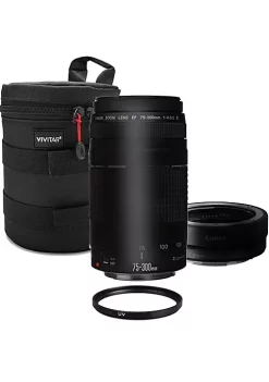 Wholesale 🤩 Canon EF 75-300mm f/4.0-5.6 III Lens + Canon Mount Adapter EF-EOS R + UV Filter + Lens Case ⌛