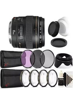 Deals 🤩 Canon Ef 85mm F/1.8 Usm Lens + 58mm Filter Kit + Macro Kit + Tulip Lens Hood + Rear & Front Cap + 3pc Cleaning Kit 👍