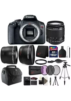 Best Sale 🎁 Canon Eos Rebel T7 Dslr Camera + 18-55mm Lens + 58mm Uv Filter + Filter Kit + Telephoto&wide Angle Lens + 16gb Memory Card + Wallet + Reader + Grip Strap + Case + Lens Pen + Cap Holder + Cleaning Kit + Tall & Mini Tripod 🎉 -Outlet Canon Store Belk 11