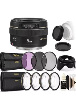 New 👍 Canon Ef 50mm F/1.4 Usm Lens With 3pc Filter Ultimate Accessory Kit For Eos Rebel 80d 77d 70d 👏