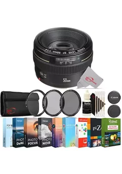 Coupon 😉 Canon Ef 50mm F/1.4 To F/22 Usm Ef-mount Lens/full-frame Format Lens With Uv Cpl Nd Filter And Accessory Kit 🔥