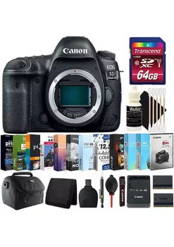 Promo 😍 Canon Eos 5d Mark Iv Dslr Camera (body Only) + 64gb Memory Card + Lp-e6 Replacement Battery + Photo And Video Pro Software Bundle + Reader + Dust Blower + Lens Pen + Case + Slr Driver + 3pc Cleaning Kit 🛒