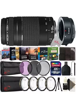 Coupon ๐ Canon Ef 75-300mm Iii Lens With Ef-eos M Adapter 16gb Accessory Bundle ๐
