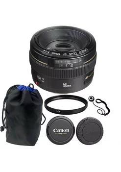 New 👍 Canon Ef 50mm F/1.4 Usm Autofocus Lens + Accessory Bundle For Slr Cameras 💯 -Outlet Canon Store Belk 1223