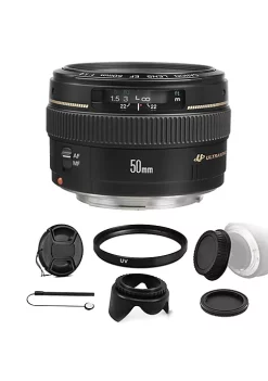 Hot Sale ✨ Canon Ef 50mm F/1.4 Usm Lens With 58mm Uv Filter Cap Holder Accessoty Kit For All Digital Slr Cameras 😍