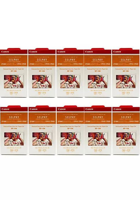 Coupon 🎉 10 Unit Canon RP-108 High-Capacity Color Ink/Paper Set for SELPHY CP910 Printer 😍 3 Coupon 🎉 10 Unit Canon RP-108 High-Capacity Color Ink/Paper Set for SELPHY CP910 Printer 😍