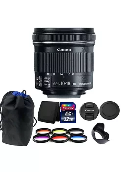 Flash Sale ❤️ Canon Ef-s 10-18mm F/4.5-5.6 Is Stm Lens For Dslr Camera Accessory Kit 💯