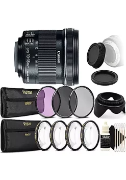 Best Sale 🔥 Canon Ef-s 10-18mm F/4.5-5.6 Is Stm Lens And Accessory Bundle For Dslr Cameras 🔥