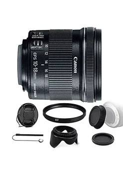 Promo 👏 Canon Ef-s 10-18mm F/4.5-5.6 Is Stm Lens With Accessories For Dslr Cameras 🧨
