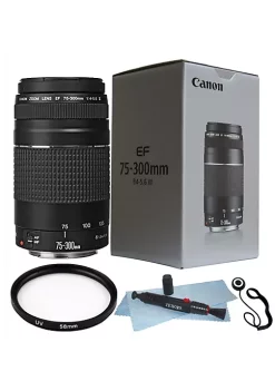Best Sale 😍 Canon Ef 75-300mm F/4.0-5.6 Iii Lens + 58mm Uv Filter + Lens Pen + Cap Holder 😉