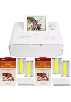 Hot Sale 😀 Selphy CP1300 Photo Printer White with 2x Canon RP-108 Color Ink & Paper Set 😀 -Outlet Canon Store Belk 1491