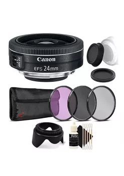 New 🔔 Canon Ef-s 24mm F/2.8 Stm Wide Angle Lens With Accessory Bundle For Dslr Cameras 😍