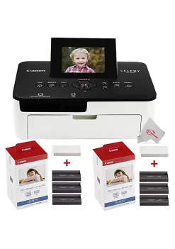 Flash Sale 🔥 Canon Selphy Cp1000 Compact Colored Photo Printer + 2 Packs Color Ink 4x6 Paper Set 3115b001 🌟