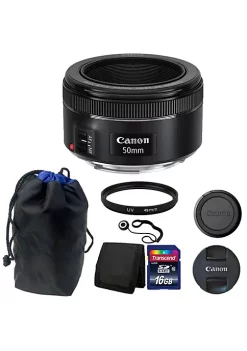 Discount 👍 Canon Ef 50mm F/1.8 Stm Lens With Accessory Kit For 77d , 80d , 760d And 1300d 🎉
