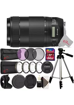 Best Sale 😀 Canon Ef 70-300mm F/4-5.6 Is Ii Usm Full-frame Telephoto Zoom Lens + Complete Accessory Kit 😍