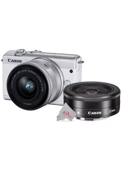 Buy ๐ Canon Eos M200 24.1mp Aps-c Mirrorless Digital Camera White With 15-45mm + 22mm F2 Stm Lens ๐