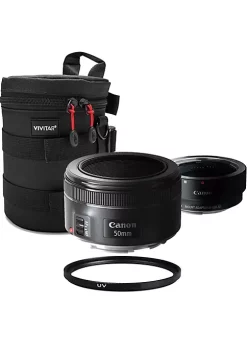 Discount 🤩 Canon EF 50mm f/1.8 STM Lens + Canon EF-EOS M Mount Adapter + UV Filter + Lens Case 🎉 -Outlet Canon Store Belk 1852