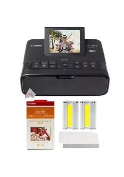 Outlet Canon Store 17 Budget โญ Selphy CP1300 Photo Printer Black with Canon RP-108 Color Ink and Paper Set ๐
