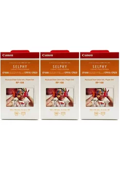 Best reviews of 🧨 3 Unit Canon RP-108 High-Capacity Color Ink/Paper Set for SELPHY CP910 Printer ❤️ -Outlet Canon Store Belk 1897