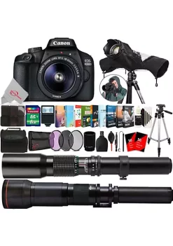 Best Pirce 🥰 Canon Eos 4000d 18mp Dslr Camera With 18-55mm 500mm And 650-1300mm Lens Accessory Kit ✨