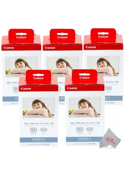 Discount 🤩 Canon Five Pack Selphy Kp-108in Color Ink 4x6 And Paper Set 3115b001 For Selphy Compact Printer Cp1300 Cp1200 Cp770 🥰