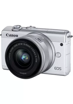Flash Sale ✔️ Canon Eos M200 Mirrorless Digital Camera With 15-45mm Lens White 👍 -Outlet Canon Store Belk 446