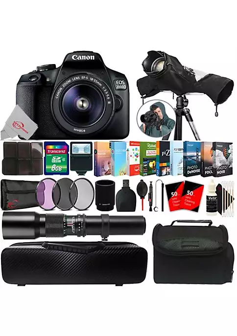 Cheapest ๐ Canon Eos 2000d 24.1mp Dslr Camera + 18-55mm + 500mm Lens + 2x Converter + T-mount + Filter Kit + 8gb Memory Card + Card Holder + Reader + Lens Pen + Dust Blower + Editing Software Bundle + Camera & Lens Case + 100 Lens Tissue + Raincover + 3pc Cleaning K ๐ 3 Cheapest ๐ Canon Eos 2000d 24.1mp Dslr Camera + 18-55mm + 500mm Lens + 2x Converter + T-mount + Filter Kit + 8gb Memory Card + Card Holder + Reader + Lens Pen + Dust Blower + Editing Software Bundle + Camera & Lens Case + 100 Lens Tissue + Raincover + 3pc Cleaning K ๐