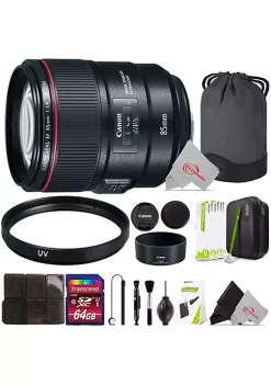 Budget 🔥 Canon Ef 85mm F/1.4l Is Usm Full-frame Lens For Ef Cameras + Uv And Cleaning Accessory Kit ❤️