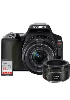 Flash Sale 🎉 Canon EOS Rebel SL3 Digital SLR Camera + 18-55mm Lens + EF 50mm f/1.8 STM Lens + 32GB Memory Card 🥰 -Outlet Canon Store Belk 756