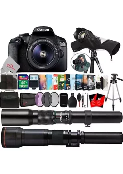 Discount ❤️ Canon Eos 2000d 24.2mp Dslr Camera With 18-55mm 500mm And 650-1300mm Lens Accessory Kit 💯 -Outlet Canon Store Belk 841