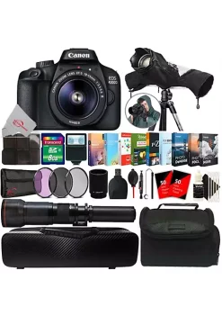 Best deal ⌛ Canon Eos 4000d 18mp Dslr Camera + 18-55mm & 650-1300mm Lens Accessory Kit 😍