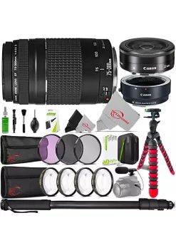 Best reviews of 🔥 Canon Ef 75-300mm Iii Lens With Ef-m 22mm Stm Lens + Cleaning Accessory Bundle ⌛