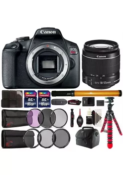 Deals 😍 Canon Eos Rebel T7 Dslr Camera + 18-55mm Lens + 58m Uv Cpl Nd Filter + Filter Kit + Two 16gb Memory Card + Card Holder + Reader + Led Video Light + Case + Flexible Tripod + Lens Pen + Dust Blower + 3pc Cleaning Kit 👏